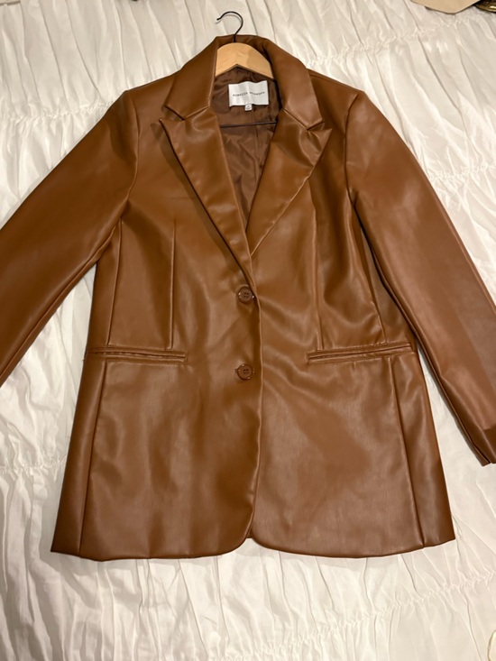 Rebecca Minkoff Jackets & Blazers - Rebecca Minkoff Chestnut Brown Faux Leather Blazer